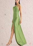 Frances A-line Cowl Floor-Length Satin Bridesmaid Dress UKP0019433