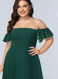 Cheyanne A-line Off the Shoulder Floor-Length Chiffon Bridesmaid Dress UKP0019440