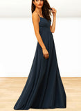 Danielle A-line V-Neck Floor-Length Chiffon Bridesmaid Dress With Pleated UKP0019491