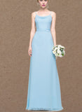 Renata A-line Cowl Floor-Length Chiffon Bridesmaid Dress With Ruffle UKP0019501