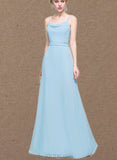 Renata A-line Cowl Floor-Length Chiffon Bridesmaid Dress With Ruffle UKP0019501