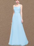 Renata A-line Cowl Floor-Length Chiffon Bridesmaid Dress With Ruffle UKP0019501