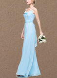 Renata A-line Cowl Floor-Length Chiffon Bridesmaid Dress With Ruffle UKP0019501