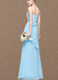 Renata A-line Cowl Floor-Length Chiffon Bridesmaid Dress With Ruffle UKP0019501