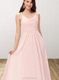 Baylee A-line Cowl Floor-Length Chiffon Bridesmaid Dress UKP0019515