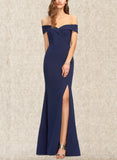 Danna Trumpet/Mermaid Floor-Length Stretch Crepe Bridesmaid Dress UKP0019537