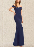 Danna Trumpet/Mermaid Floor-Length Stretch Crepe Bridesmaid Dress UKP0019537