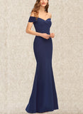 Danna Trumpet/Mermaid Floor-Length Stretch Crepe Bridesmaid Dress UKP0019537