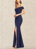 Danna Trumpet/Mermaid Floor-Length Stretch Crepe Bridesmaid Dress UKP0019537