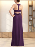 Jaylyn A-line Scoop Floor-Length Chiffon Bridesmaid Dress UKP0019546