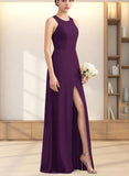 Jaylyn A-line Scoop Floor-Length Chiffon Bridesmaid Dress UKP0019546