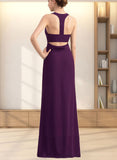 Jaylyn A-line Scoop Floor-Length Chiffon Bridesmaid Dress UKP0019546