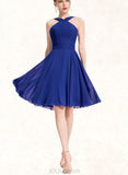 Kali A-line V-Neck Chiffon Bridesmaid Dress UKP0019548