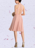 Tricia A-line Scoop Knee-Length Chiffon Bridesmaid Dress UKP0019550