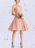 Tricia A-line Scoop Knee-Length Chiffon Bridesmaid Dress UKP0019550