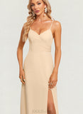 Jadyn A-line V-Neck Floor-Length Chiffon Bridesmaid Dress UKP0019556