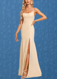 Kylie A-line Scoop Floor-Length Chiffon Bridesmaid Dress UKP0019557