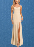 Kylie A-line Scoop Floor-Length Chiffon Bridesmaid Dress UKP0019557