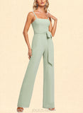 Riley Jumpsuit/Pantsuit Square Floor-Length Chiffon Bridesmaid Dress UKP0019561