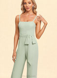 Riley Jumpsuit/Pantsuit Square Floor-Length Chiffon Bridesmaid Dress UKP0019561