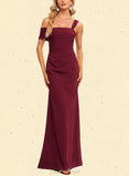 Danna Sheath/Column Asymmetrical One Shoulder Floor-Length Stretch Crepe Bridesmaid Dress UKP0019594