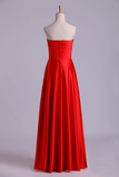 Sweetheart Prom Dresses Matching Pleated Bodice & Waistband Pick Up Long Trumpet Skirt Beaded Satin