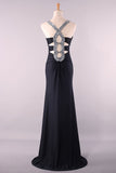 Slim V Neck Prom Dress Sheath Floor Length Open Back Discount Price #2085