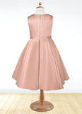 Bella A-Line Bow Matte Satin Knee-Length Dress SJSP0020244