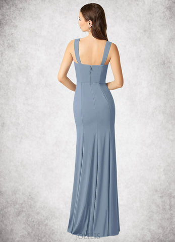 Luna Sheath Side Slit Stretch Chiffon Floor-Length Dress SJSP0019741