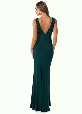 Alexa Sheath Pleated Luxe Knit Floor-Length Dress SJSP0019797