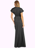 Allison A-Line Stretch Satin Floor-Length Dress SJSP0019666