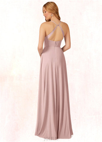 Lorena A-Line Stretch Chiffon Floor-Length Dress SJSP0019710