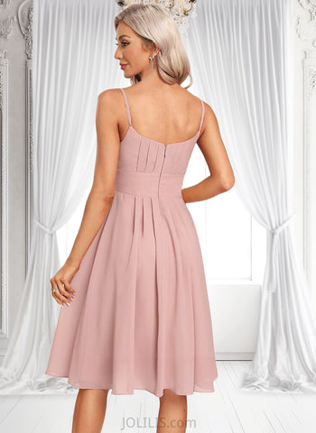 Phyllis A-line Scoop Knee-Length Chiffon Homecoming Dress JLP0025686