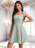 Vera A-line Square Short Chiffon Homecoming Dress With Bow JLP0025655