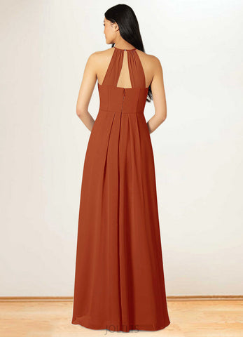 Tamia Empire Pleated Chiffon Floor-Length Dress SJSP0019686