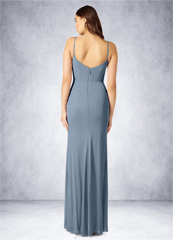 Miriam A-Line Pleated Mesh Floor-Length Dress SJSP0019751