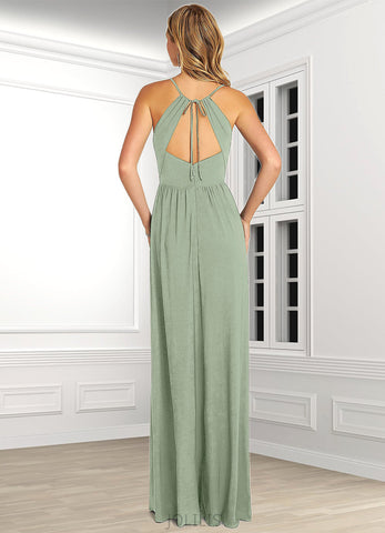 Rayne A-Line Pleated Luxe Knit Floor-Length Dress SJSP0019803