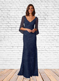 Annie Sheath Lace Floor-Length Dress SJSP0019836