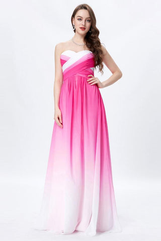 Elegant Ombre Light Plum Spaghetti Straps Sweetheart A-Line Chiffon Prom Dresses UK JS361