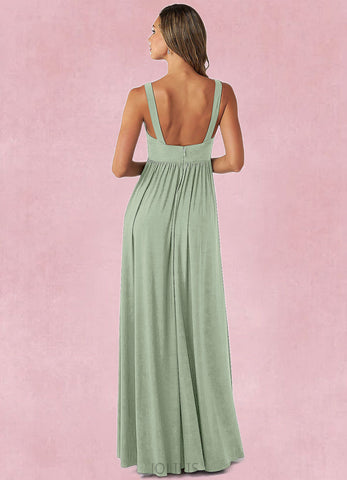 Novia A-Line Pleated Luxe Knit Floor-Length Dress SJSP0019786