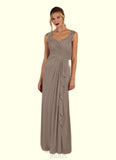 Aubrey A-Line Lace Mesh Floor-Length Dress SJSP0019826