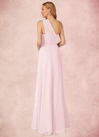 Rosemary A-Line Ruched Chiffon Floor-Length Dress SJSP0019689