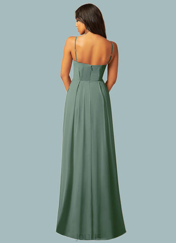 Maren A-Line Pleated Chiffon Floor-Length Dress SJSP0019680