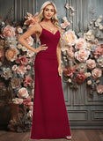 Elena Trumpet/Mermaid V-Neck Floor-Length Chiffon Bridesmaid Dress JLP0025825