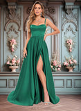 Kaylen A-line Sweetheart Sweep Train Satin Prom Dresses JLP0025846