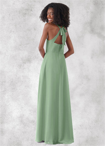 Victoria A-Line Bow Chiffon Floor-Length Junior Bridesmaid Dress SJSP0020013