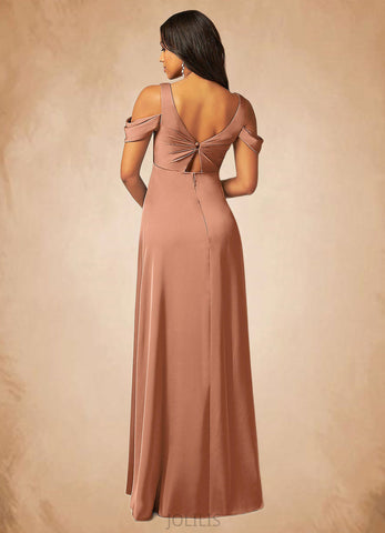 Malia A-Line Pleated Stretch Satin Floor-Length Dress SJSP0019681