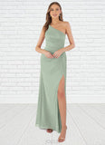 Haylee Sheath One Shoulder Mesh Floor-Length Dress SJSP0019635