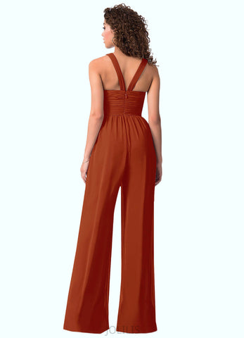 Harriet Pleated Chiffon Jumpsuit Paprika Dress SJSP0019654