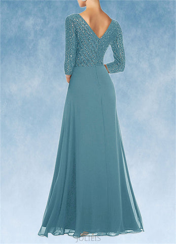 Fiona A-Line Sequins Chiffon Floor-Length Dress SJSP0019887